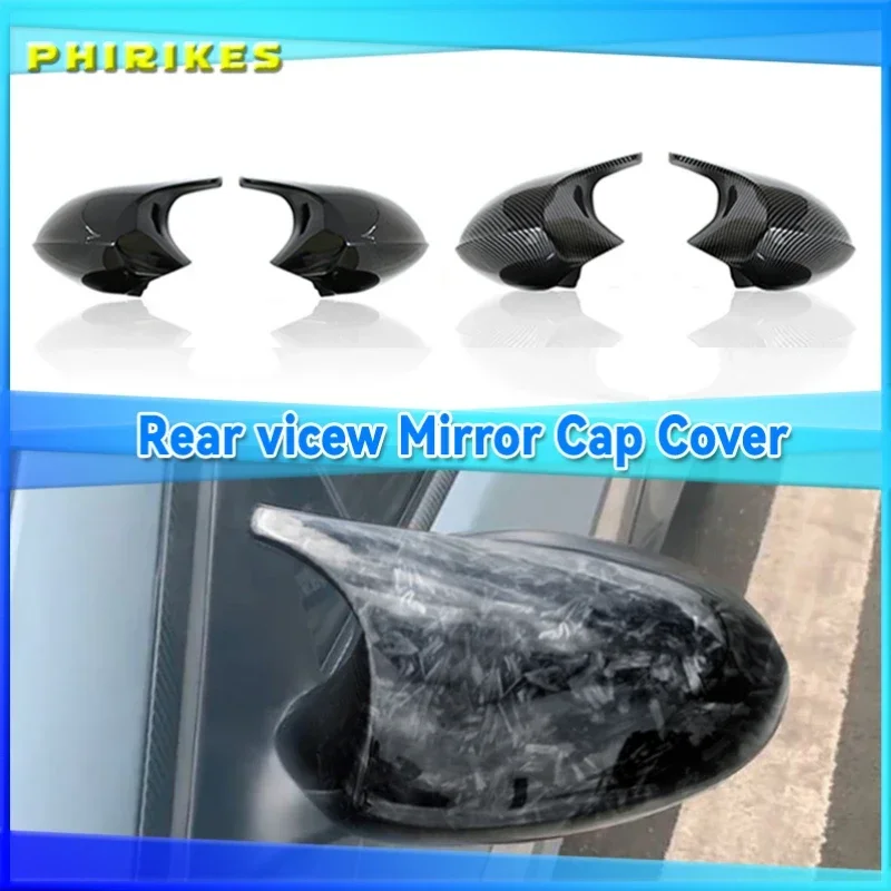 

Pair Horn Shape M3 Style Car Rear View Mirror Cover Cap For BMW E90 E91 2005-2007 E92 E93 2006-2009 E80 E81 E87