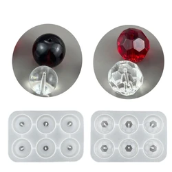 DIY 20/25/30mm Round Bead Silicone Mold with Hole Cabochon Gemstone Pendant Charms Resin Mould Necklace Bracelet Jewelry Making