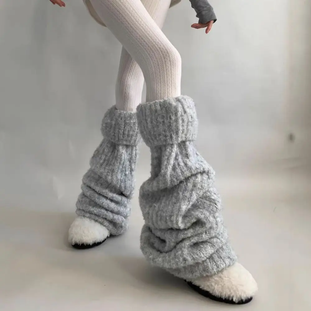 Scaldamuscoli invernali caldi e spessi vintage Coprigambe in peluche Kawaii Lolita JK Y2K Scaldamuscoli Kinted Streetwear