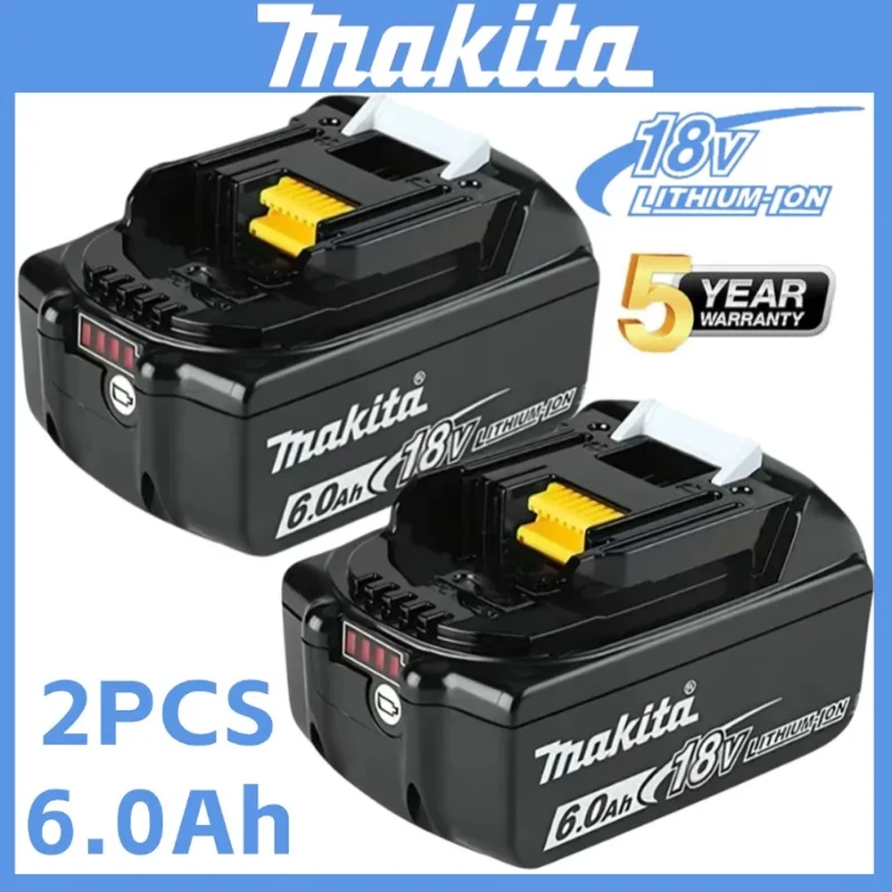 

Аккумулятор Makita18V 6,0 Ач BL1830B BL1850B BL1850 BL1840 BL1860 BL1815, сменная литиевая батарея DTW700 DDF487 DAS180 TW004G, инструмент