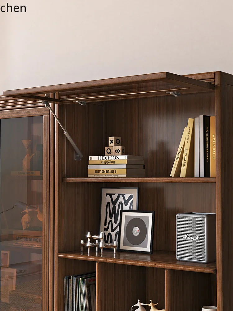 TQH6.23 solid wood bookcase combination storage simple household integrated wall glass cabinet