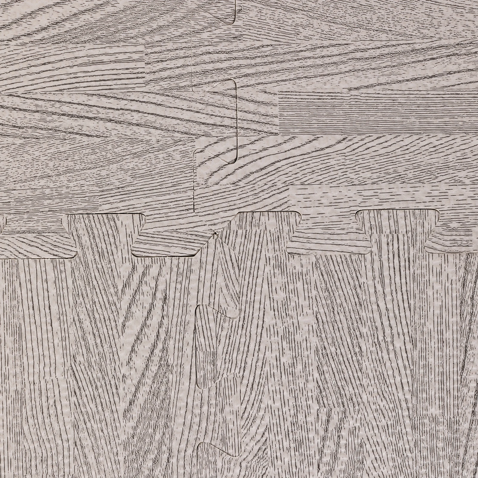 グレー木目調、25枚組スプライスフォームフロアマット、24 x 24インチ厚印刷フォームタイル、パッチワークフォームマット保護フローリング