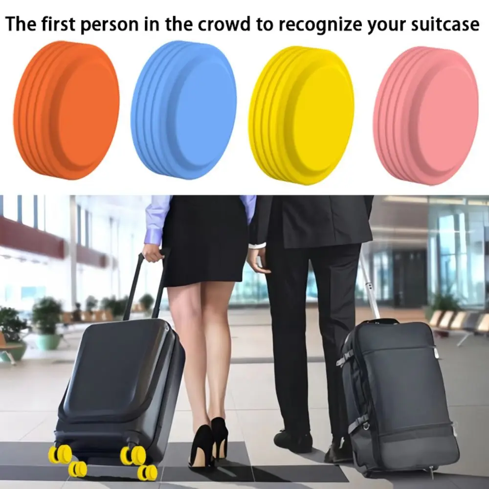 8Pcs/Set Silicone Luggage Wheels Protector Cover Reduce Noise Shock Absorption Suitcases Wheel Protection Rings Anti-slip