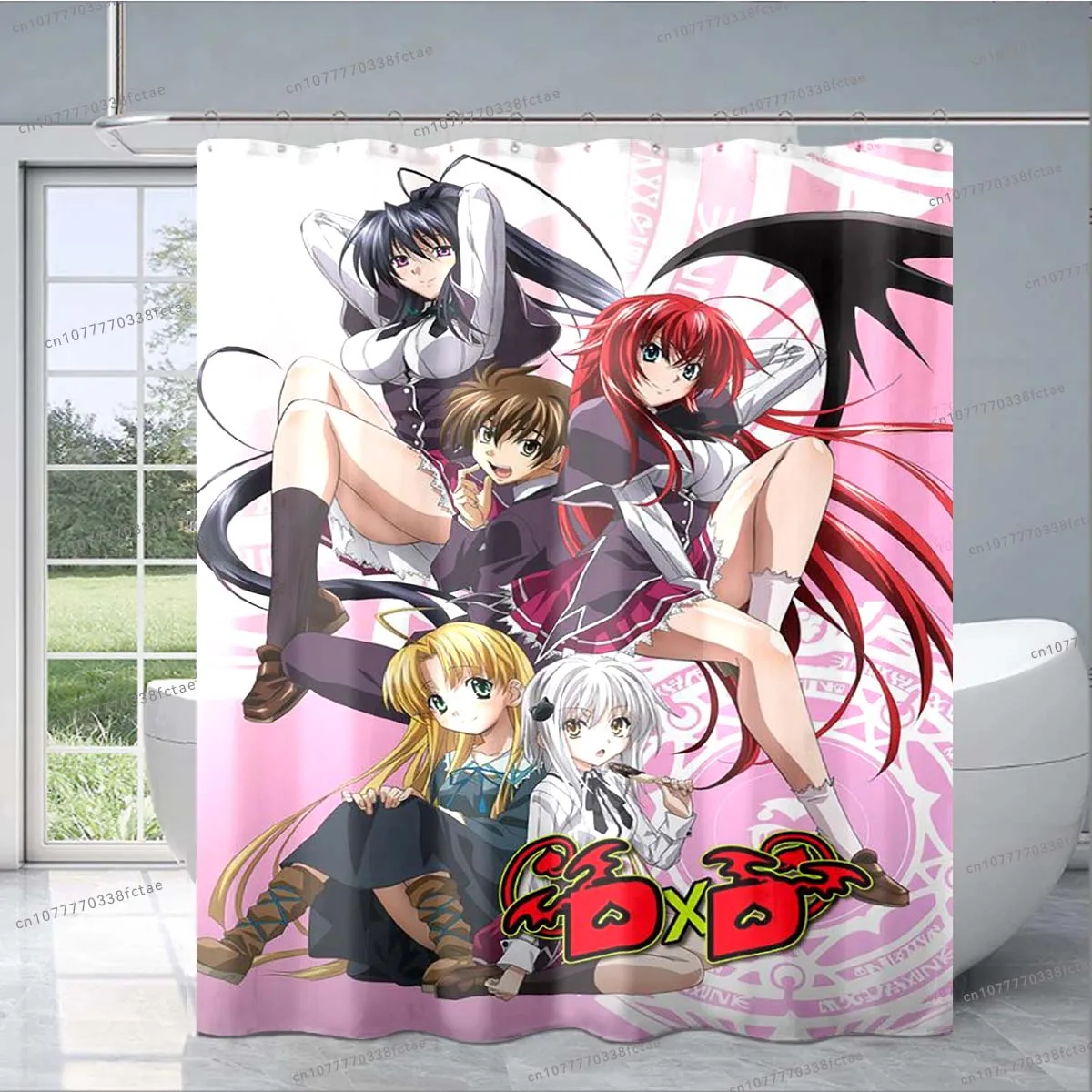 Японская шторка для душа в стиле аниме для старшей школы D×D, занавеска для душа с мультяшными персонажами аниме, модное украшение для ванной комнаты для взрослых