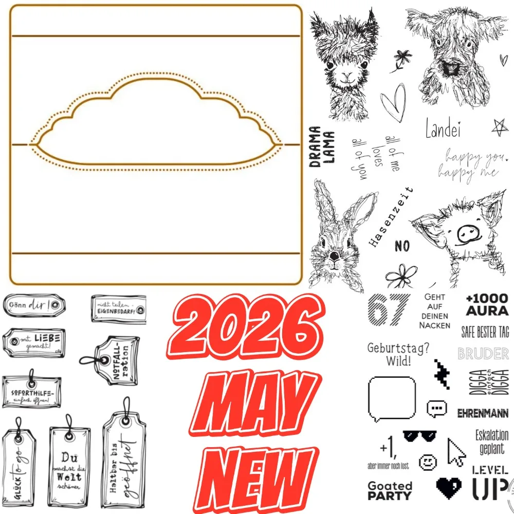 Kuh, Schwein, Flash Stamps 2026 NEU Stanzformen Scrapbook Tagebuch Dekoration Schablone Prägevorlage DIY Grußkarte Handgemacht
