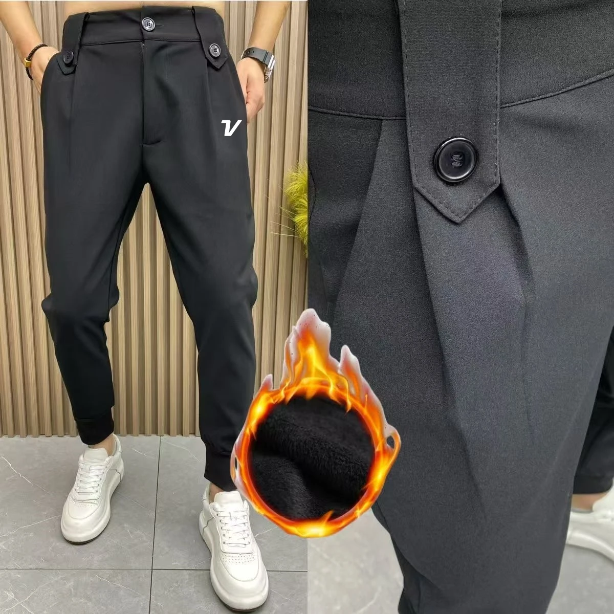 New men's winter thickened golf Haren pants, high quality comfortable golf sports pants, fashion slim casual golf pants