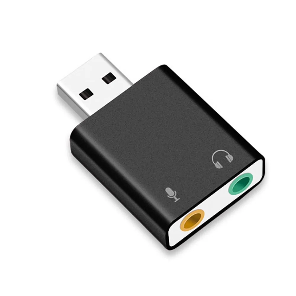 外部USBオーディオサウンドカード,3.5mmジャック,アダプター,サウンドカードヘッドセット,仮想7.1 chマイク