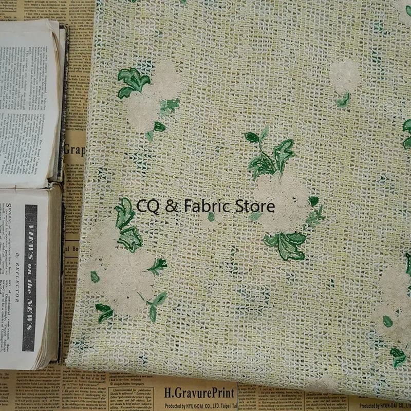 New Vintage Embroidery Lace Fabric Slightly Transparent Women's Spring And Summer Dress Skirt Elegant Women's Clothing Fabric