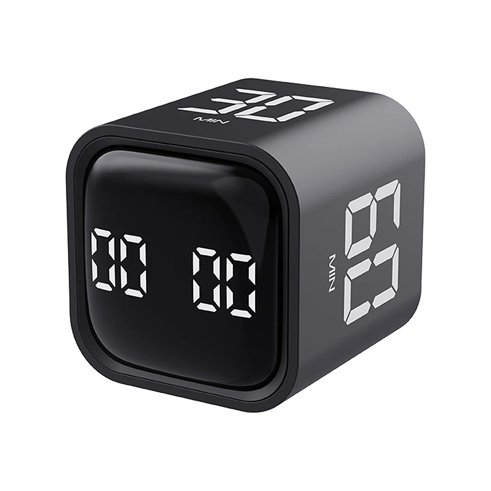 

Productivity Cube Timer Gravity Sensor Flipping LED Display 4 Preset Time Dual Modes Countdown Cooking Study Mini Digital Timer