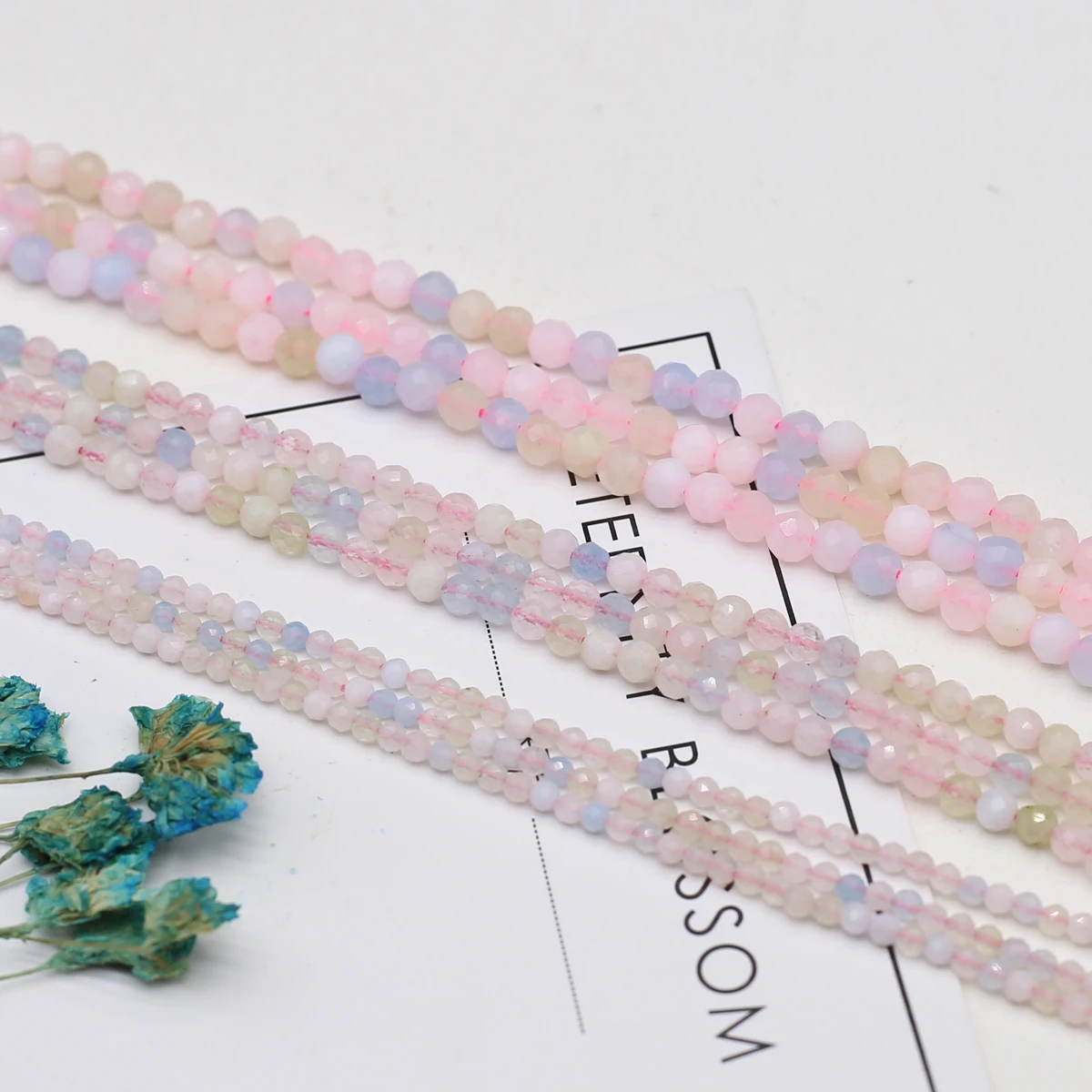 Natural Stone Beaded Faceted Round Morgan Gemstone Isolation Loose Beads for Jewelry Making Diy Necklace Bracelet Accessories