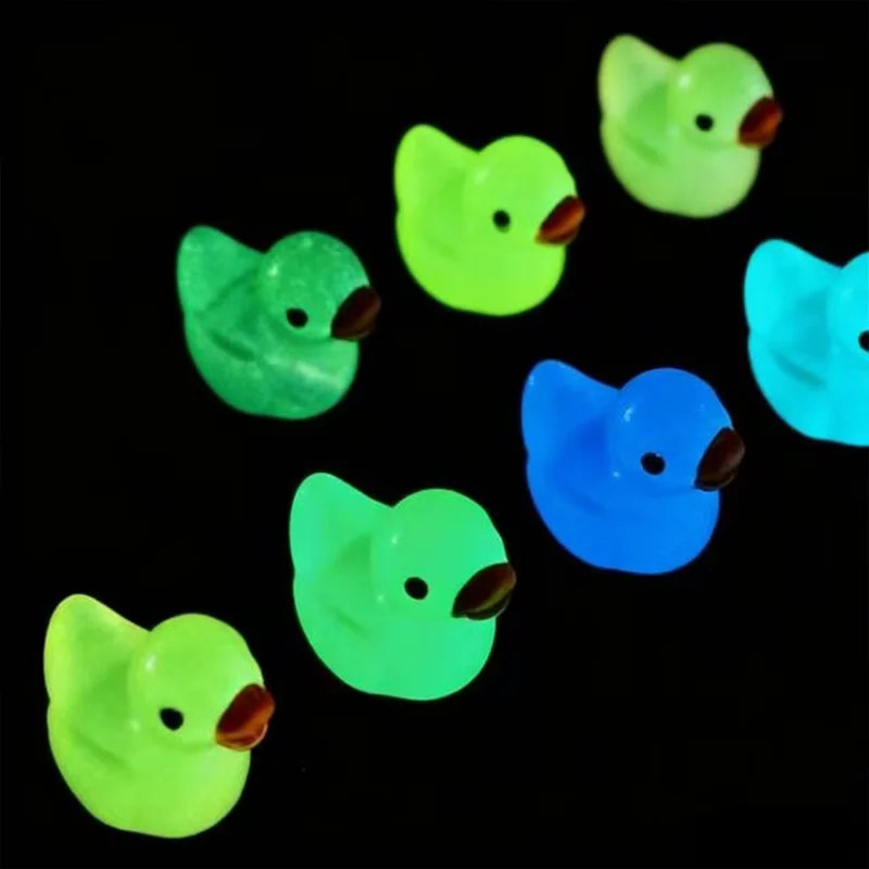Glow-in-the-Dark Mini Duck Toys - Resin Yellow Duck Figurines Suitable for Holiday Decorations, Prank Gifts, Party Favors, Outdo view 4