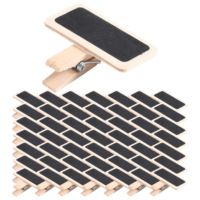 AF91-50 Mini Blackboard Wood Message Slate Rectangle Clip Clip Panel Card Memos Label Brand Price Place Number Table