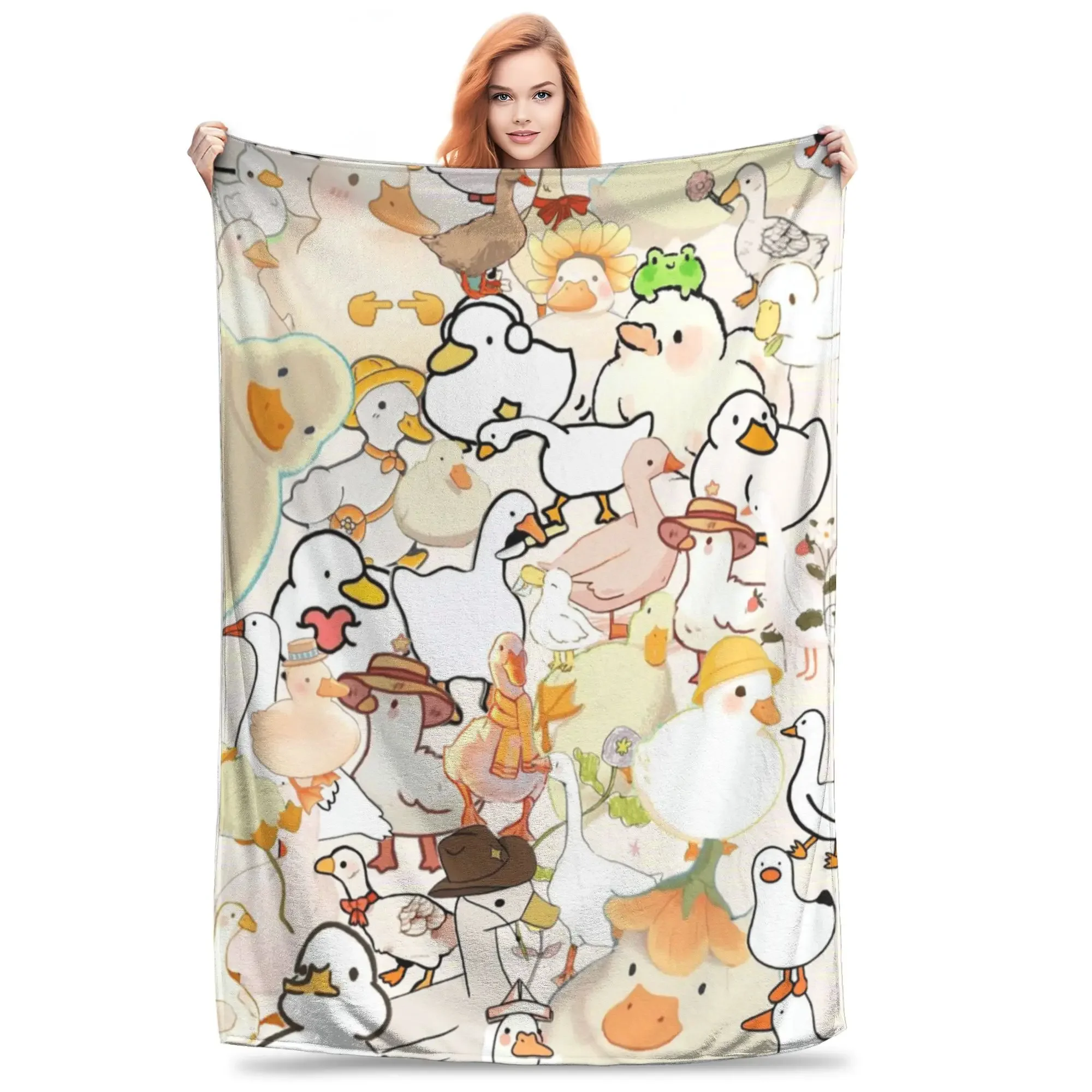 

Ultra Soft Warm White Goose Plush Throw Blanket for Boys Girls Graphic Bedspread Couch Chair Flannel Cover for Sofa Bedding