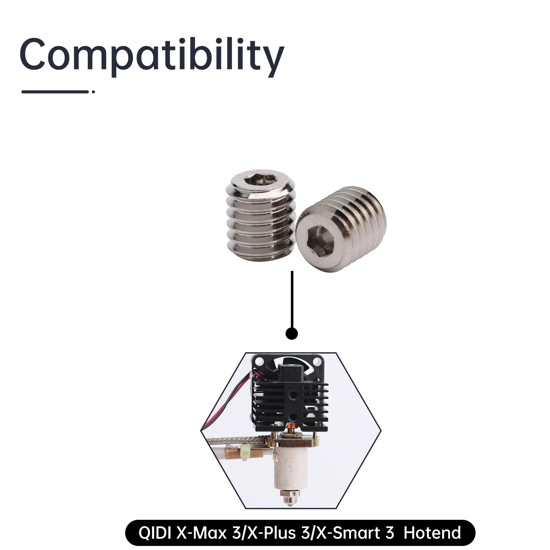 Plated Flow Cap Adapters, 3d Printer Converter, Compatible with V6 Nozzle,Zs V6 Nozzle for QIDI X-Max 3/X-Plus 3X-Smart 3 Hotend