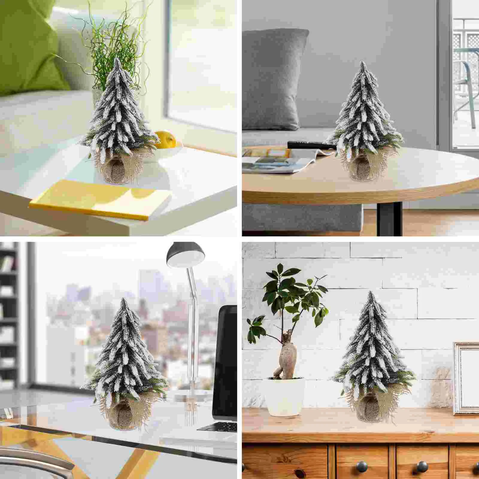 with Lights Christmas Tree Home Decoration White Decorations Pe Tableware Ornament