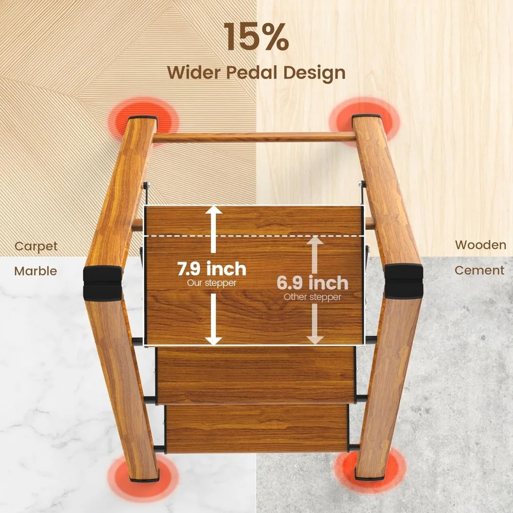 سلم ألومنيوم قابل للطي خفيف الوزن ومضاد للانزلاق بدواسة واسعة بسعة 330 رطل للاستخدام المنزلي #3