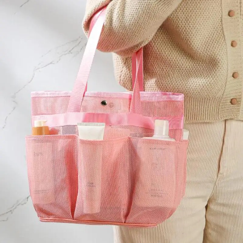 Hanging Mesh Shower Caddy Bag - Quick-Dry Toiletry Organizer For Dorms And Camping