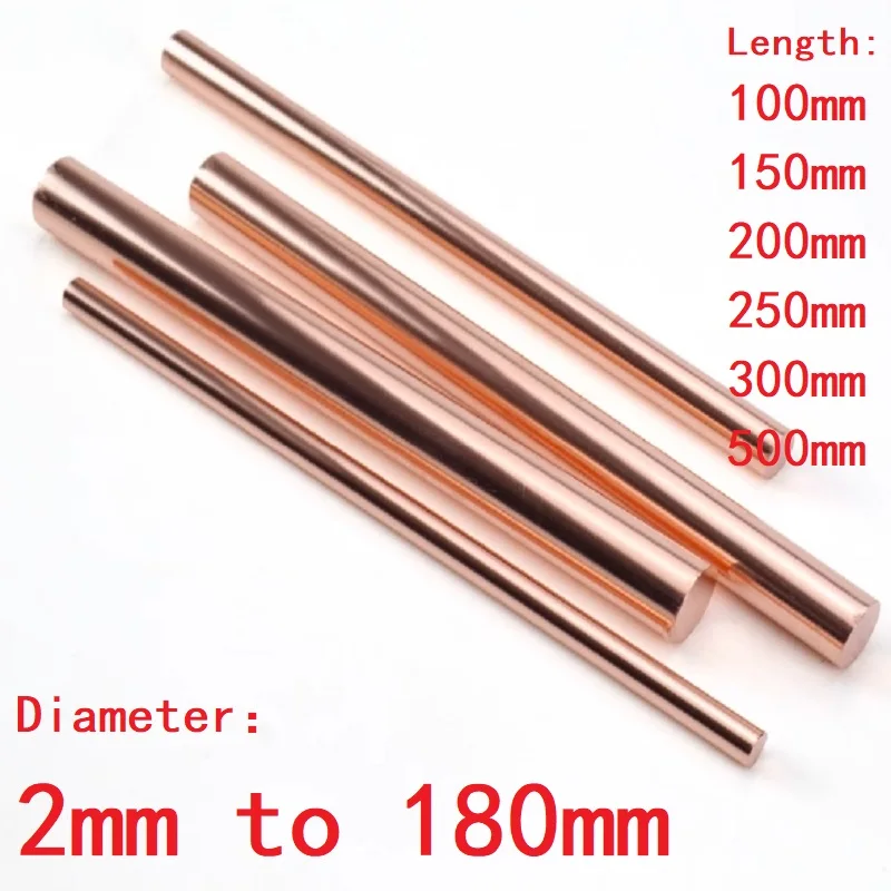 1 pièce Barre ronde en cuivre 2 3 4 5 6 7 8 10 12 13 14 15 16 18 20 22 23 25 26 28 30 32 35 38 40 45 50 55 60 65 70 75 80 à 180 mm