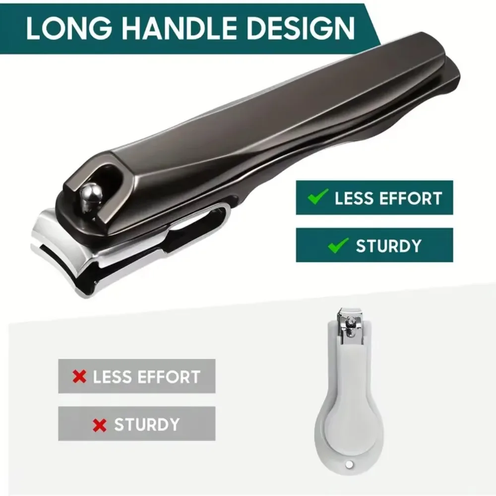 360 Degree Rotary Nail Clippers Ultra Sharp Large Size Toenail Cutter Anti-splash With Long Handle Manicure Tools Thick Nails