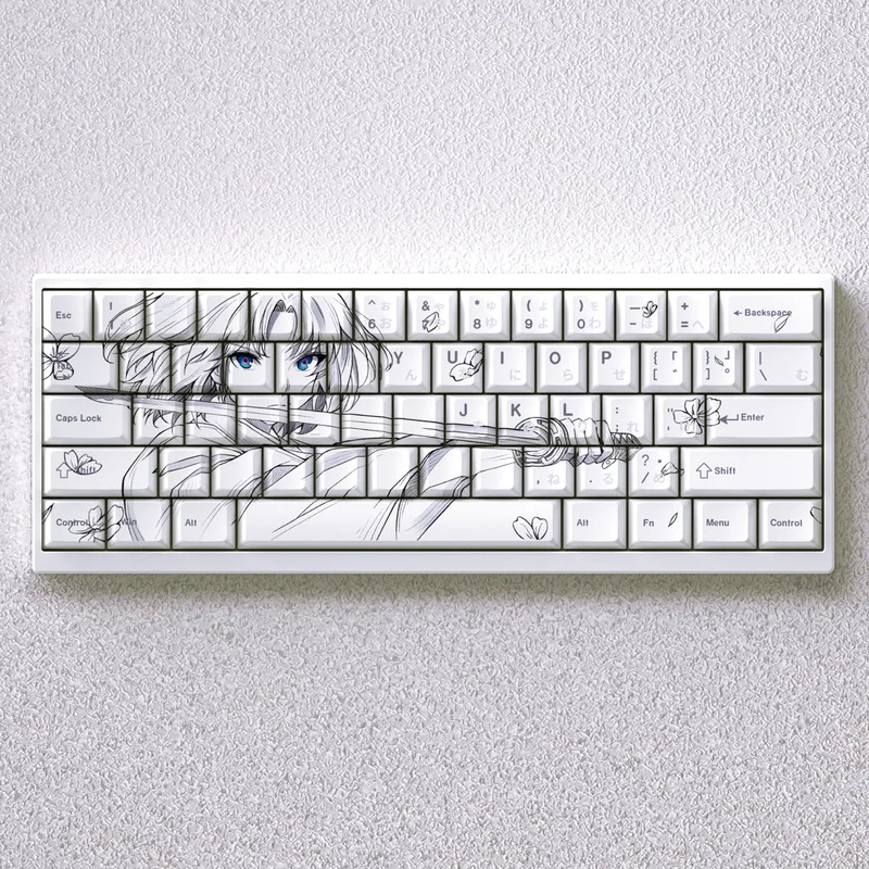 Anime Keycap Collection Mechanical Keyboard Cherry PBT Custom Keycap Black White Comic Style PC Gaming Keyboard Accessories Gift