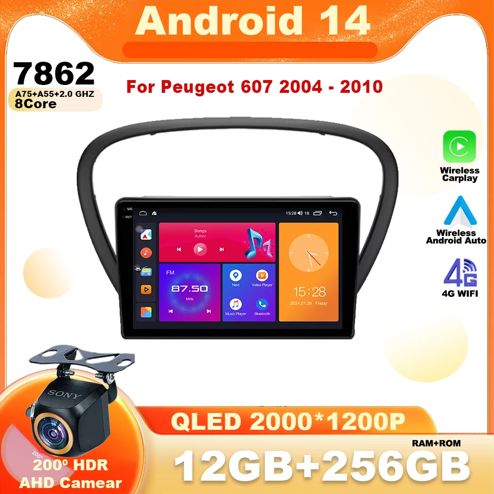 

Android 14 Car Radio For Peugeot 607 2004 - 2010 GPS Navigation Stereo Multimedia Player Carplay Vertical WIFI Screen Head Unit