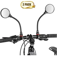 1/2PCS Bicycle Handlebar Rearview Mirror - Adjustable Rotatable Wide-Angle Shockproof Convex Mirror for Universal Bike Use