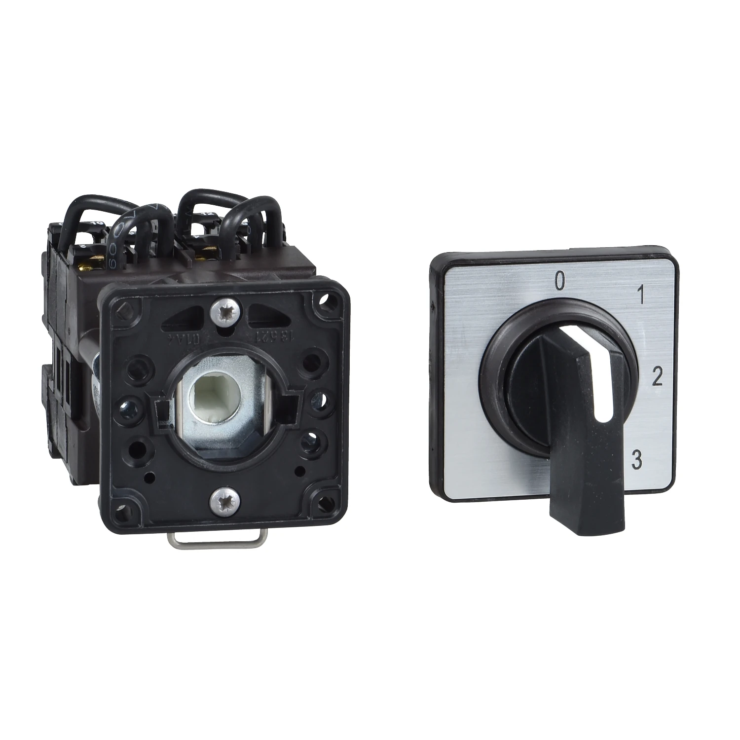 K1B002ACHC K1B002ACH Cam switch, Harmony K, Ø 22mm, plastic, 2 poles, 2 positions, 45°, 12A, 45x45mm,metallic legend, marked 0/1