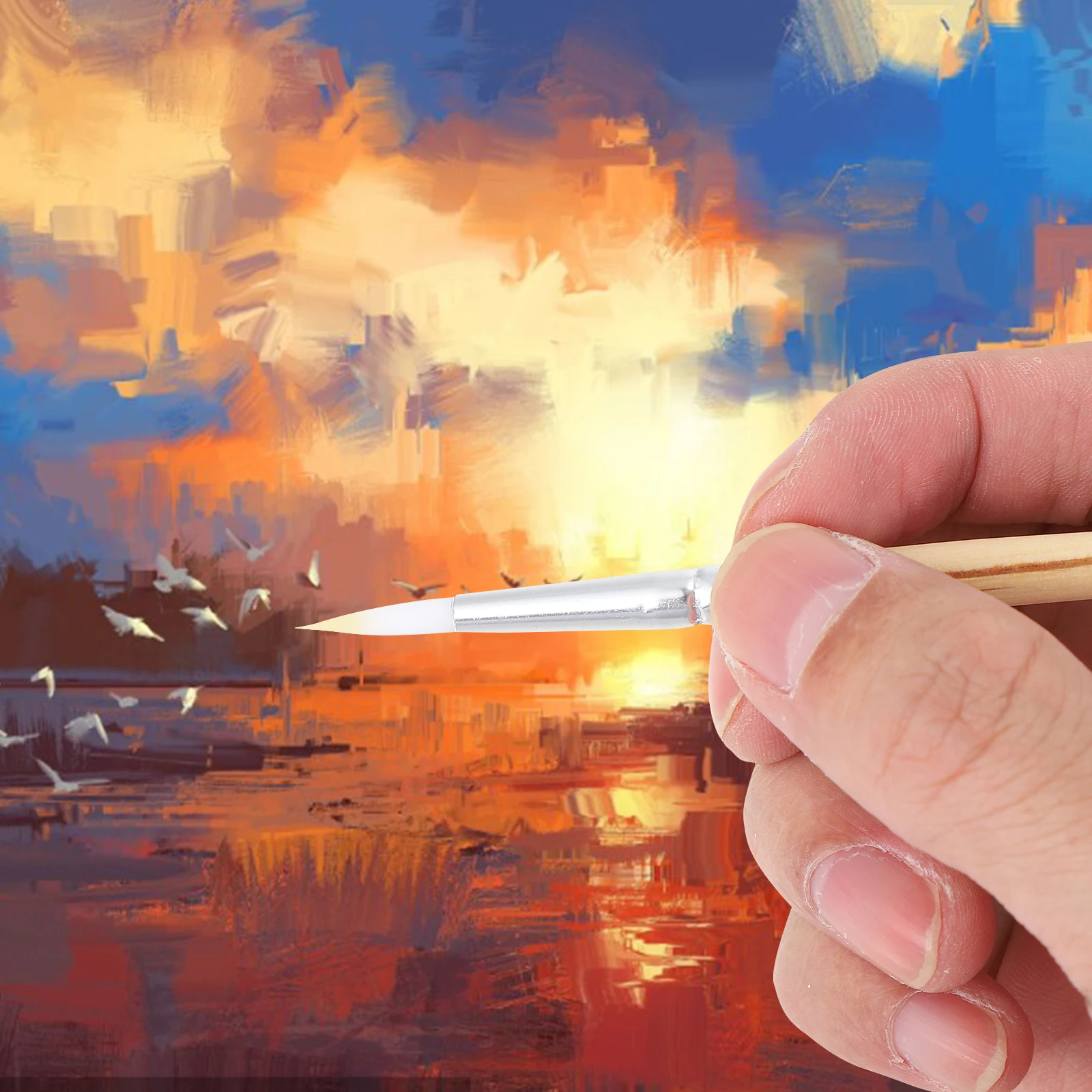 

6 шт., набор кистей для рисования акварелью с короткой ручкой для художников, начинающих студентов, масляный акрил, набор художественных принадлежностей, инструменты