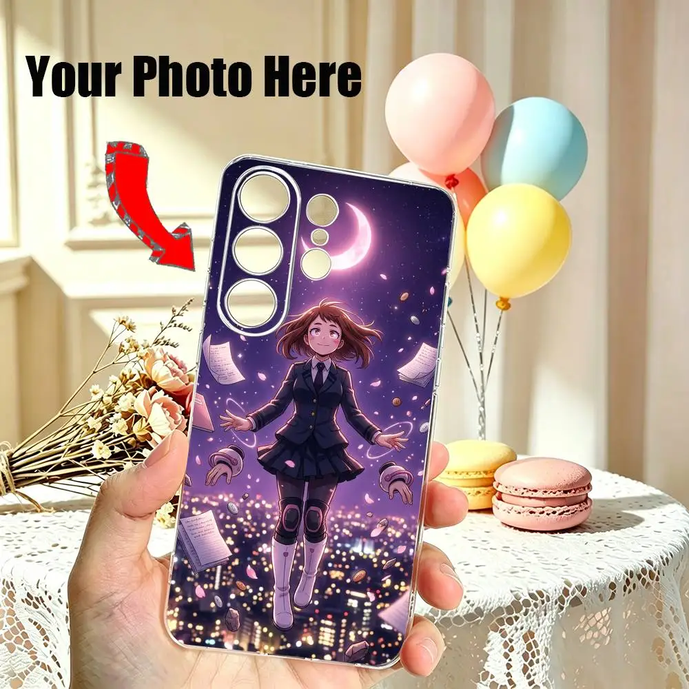 Ochaco Uraraka My Hero A-Academia Phone Case Transparent Silicone Soft For Samsung S25,S24,S21,S22,S23,S30,Ultra,S20,Plus,Fe