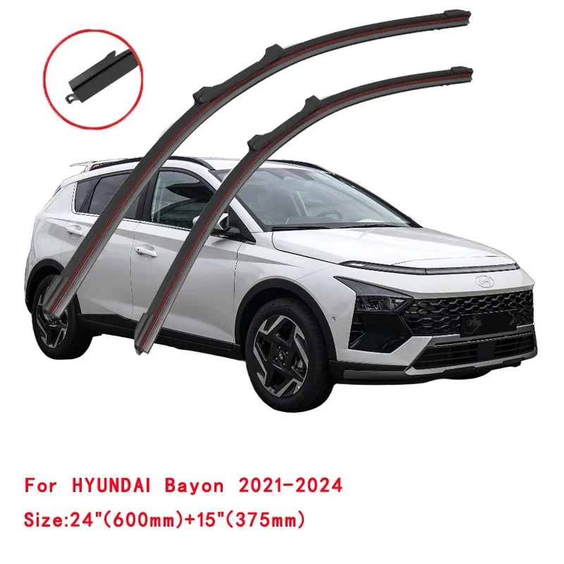 For HYUNDAI Bayon 2021 2022 2023 Windscreen Windshield Brushes Accessories Washer Car Front Wiper Blade