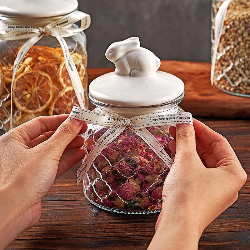 โถแก้วเก็บของ ฝาเซรามิกรูปกระต - Food Storage Set Glass บทวิจารณ์และราคา