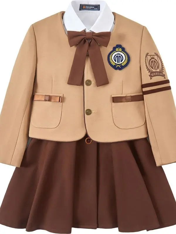 Uniforme della scuola primaria Set di abbigliamento primaverile e autunnale Ragazzi britannici Ragazze Scuola materna per bambini Classe Coro Performance Vestire
