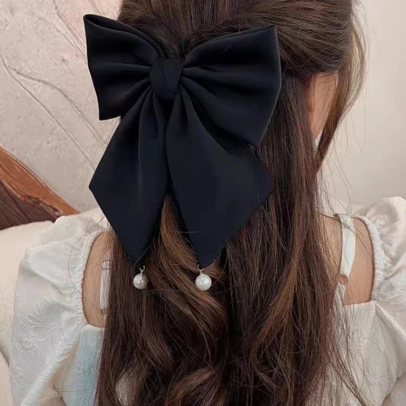 

Female Red Black Big Bow Trendy Festivals Hair Clip Summer autumn Hair Accessories for Women ladies New Headwear Headdress