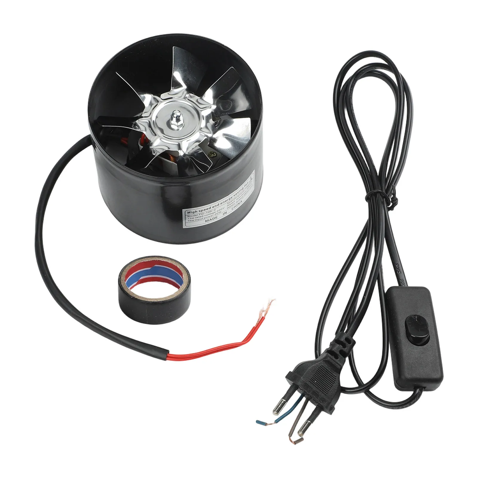 4inch Extractor Fan 160m3h Metal Smoke Extractor Duct Fan with EU for Efficient Air Removal in Restaurants and Workshops