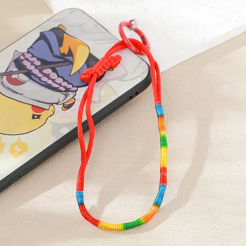 

Y2k Handmade Braided Red Rope Bracelet Phone Chain Women Lucky Adjustable Bangles Fashion Keychain Purse Decor Jewelry Gifts