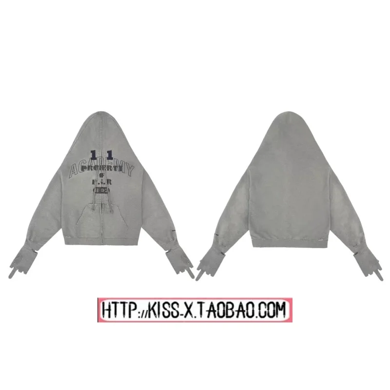 

2025 New Project Ailz Two-In-One oulder Connected Gloves Hoodie Jaet Men's Casual Cotton Sweatirt with Hat