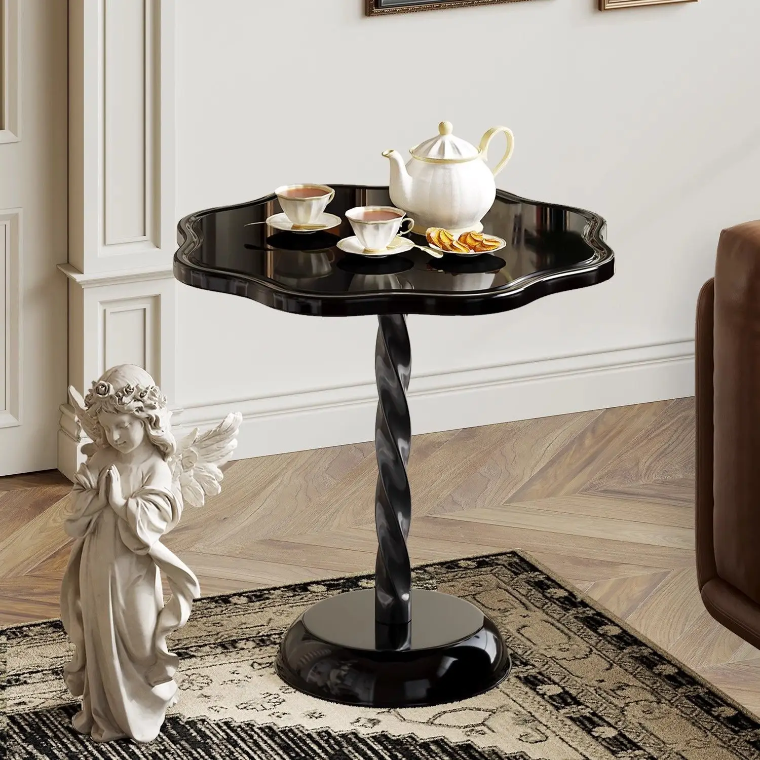 زاوية بجانب السرير بسيطة وحديثة وبسيطة ومبتكرة، عدد قليل من طاولة السرير بجانب السرير ذات الرياح الكريمية، ورف غرفة النوم بجانب صغير قليلاً #3