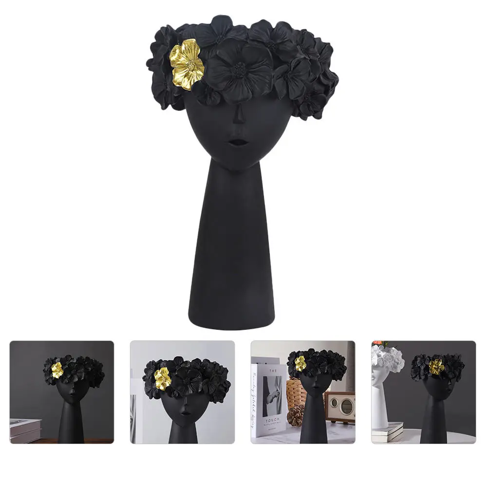 

1Pcs Nordic Style Resin Vase Creative Statue Design Home Desktop Decorative Flower Arrangement Holder Chic Artistic Craft
