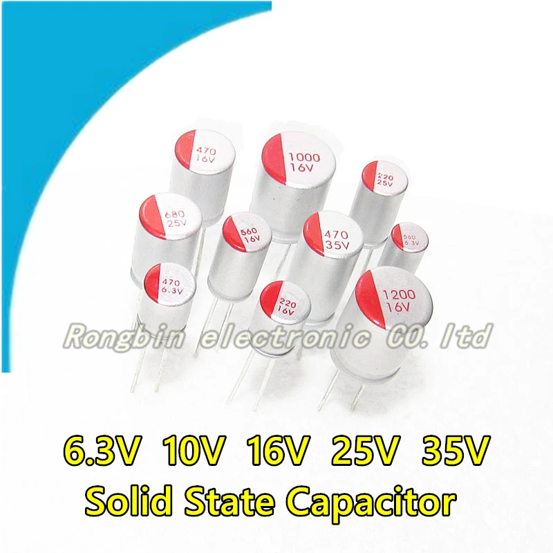 20PCS Dual-in-line Package Solid State Capacitor DIP 6.3V 10V 16V 25V 35V 47UF 100UF 220UF 330UF 470uF 560UF 680UF 820UF 1000uF