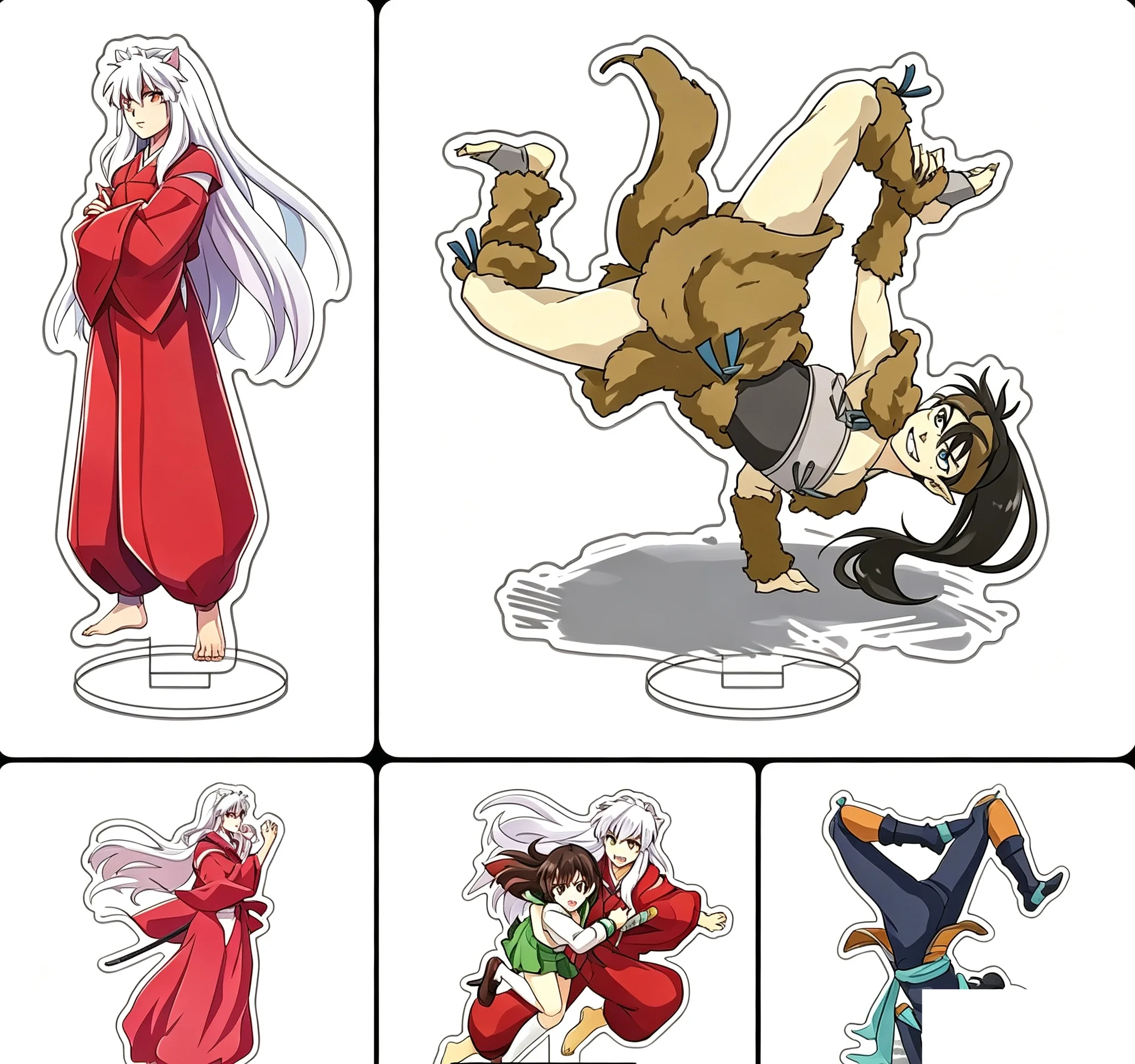 In Stock Classic Anime Inuyasha Keychain Cartoon Sesshoumaru Kagome Inuyasha Acrylic Key Chain Cosplay Characters Friend Toy