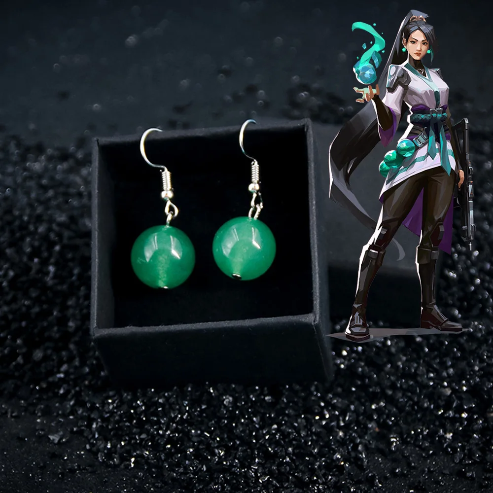 Game Valorant Sage Earrings Cosplay Ear Stud Costume Accessories Costume Props