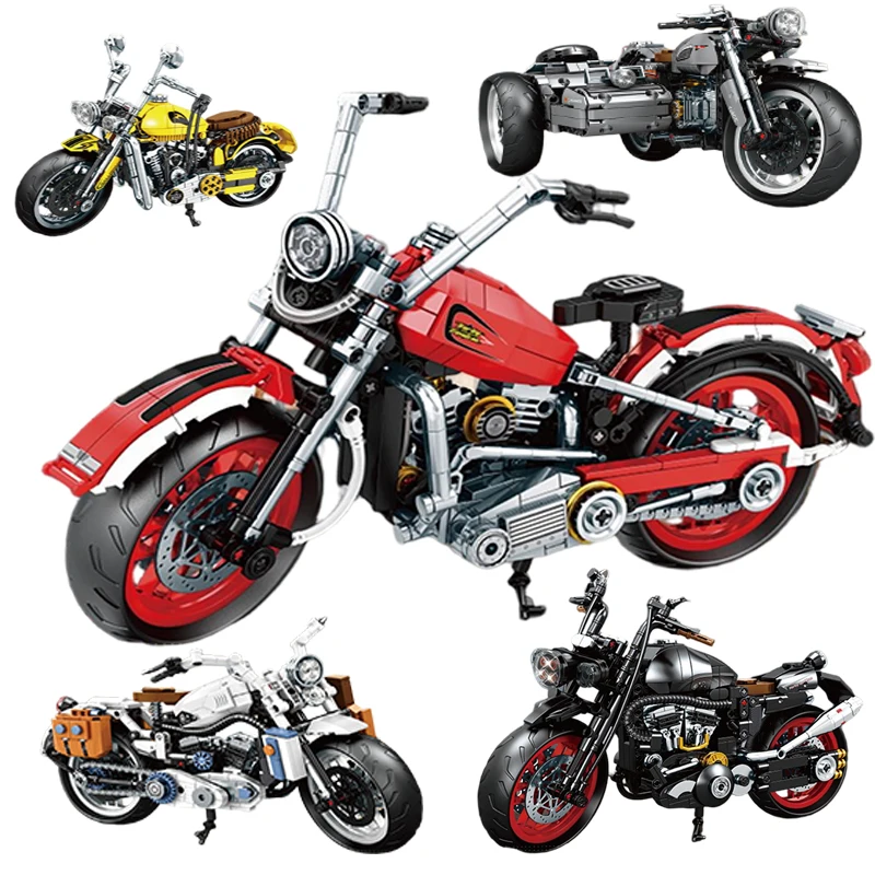 

Technical Motorcycle Moto Car Model Building Blocks MOC City Retro Racing Motobike Vehicles Bricks DIY Toys for Children Gifts