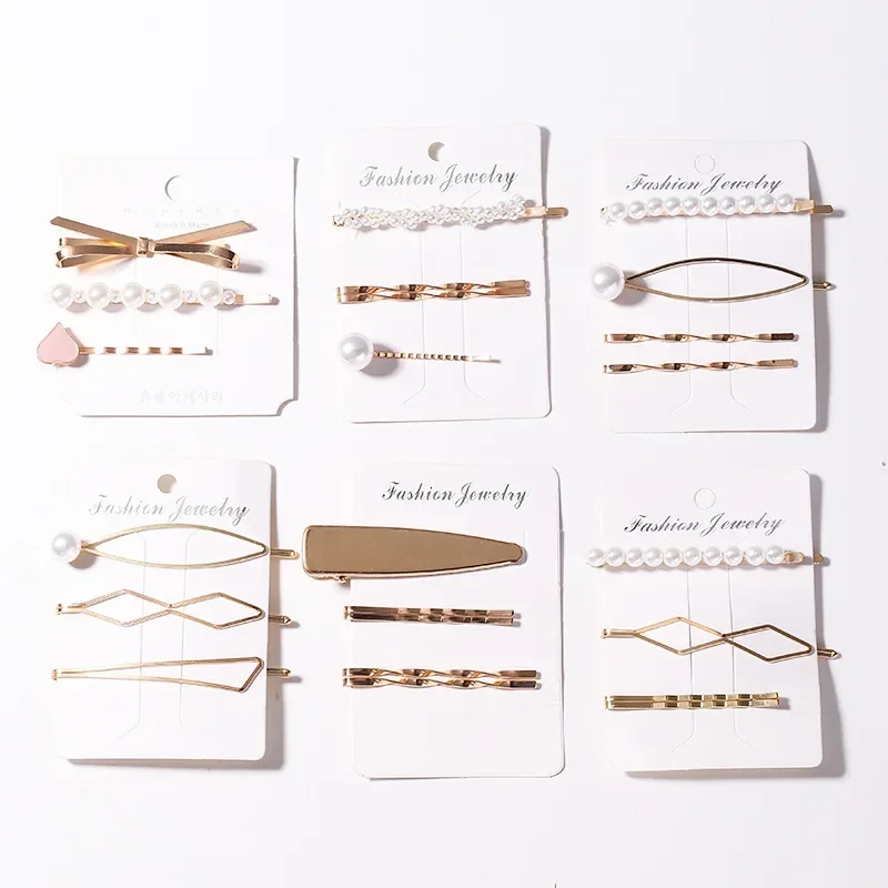 2021 NEW 3Pcs/Set Women Pearl Metal Hair Clips Bobby Pin Barrette Hairpin Hair Styling Accessories Tools Headdress New Arrival