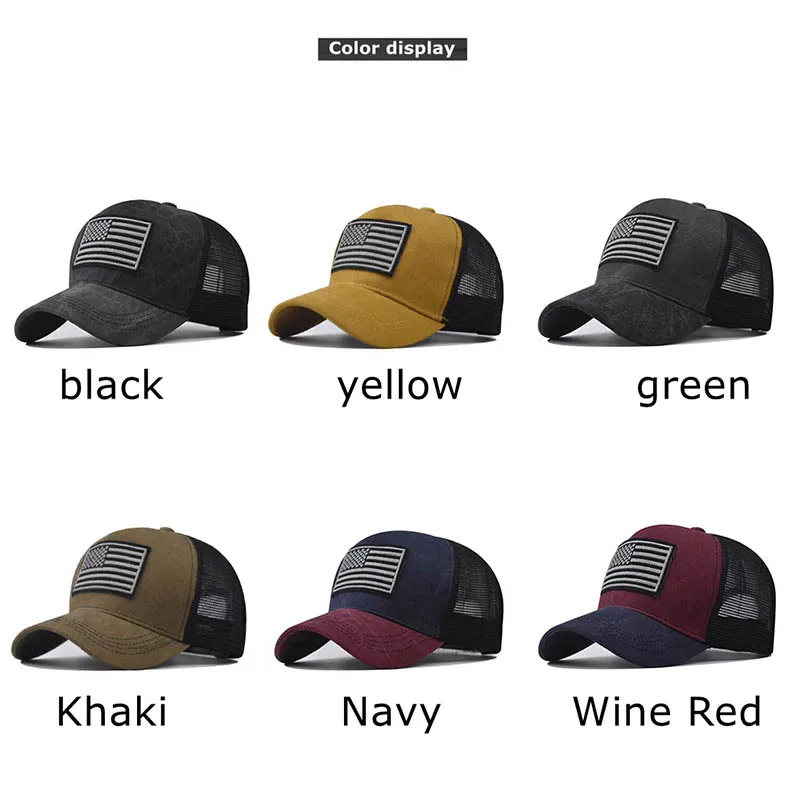 Fashion Cotton Men Women Tactical Fashion  Baseball Cap Usa American Flag Outdoor Unisex Hip Hop Hats For Runing