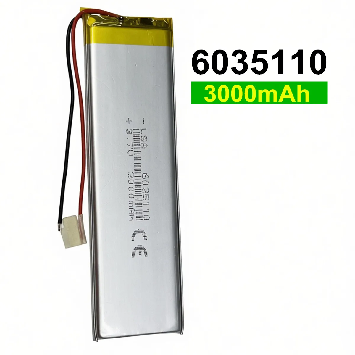 3.7V 3000mAh 6035110 Li-Polymer Rechargeable Battery For MP3 LED Light Long Strip Detector Medical Equipment Mechanical Keyboard