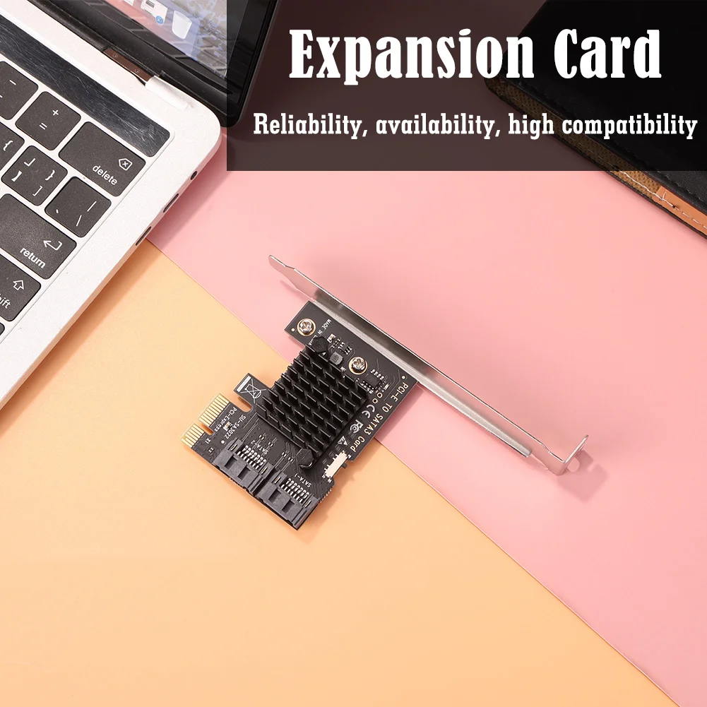 Tarjeta de expansión PCI-E Computadora de escritorio PCI-E 1x a SATA3.0 Tarjeta adaptadora PCI Express de 2 puertos Riser de 6 Gbps