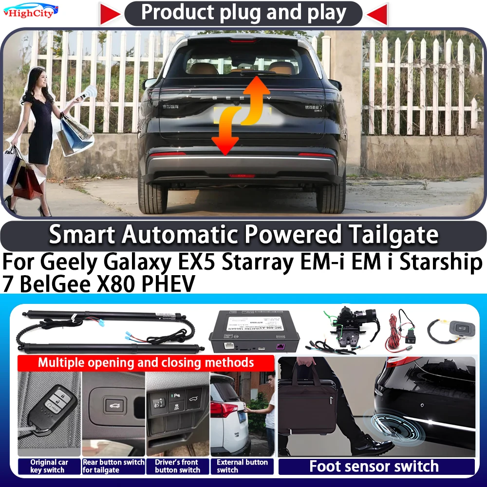 

For Geely Galaxy EX5 Starray EM-i EM i Starship 7 BelGee X80 PHEV Smart Automatic Powered Tailgate Key Close Kit Power Tailgate