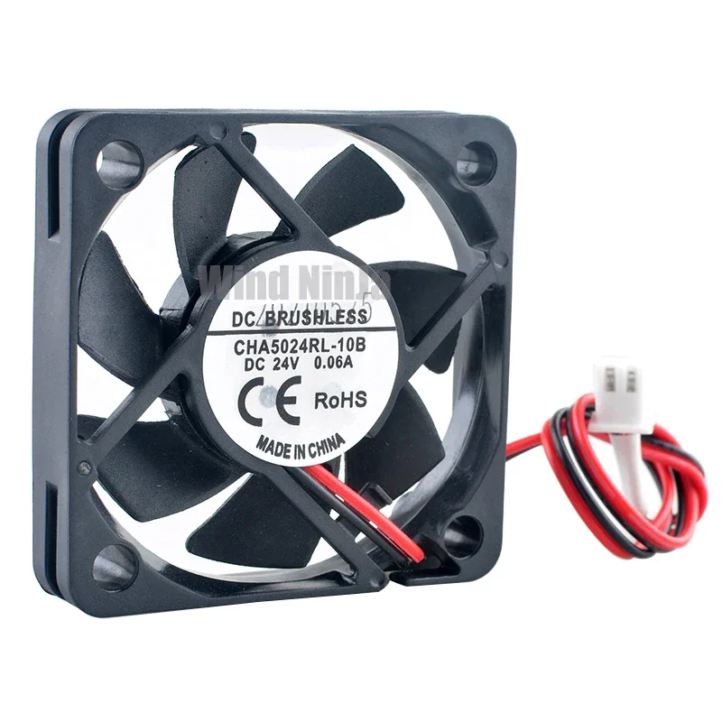 

CHA5024RL-10B 5cm 50mm fan 50x50x10mm DC24V 0.06A 2pin Axial flow fan cooling fan for power frequency converter