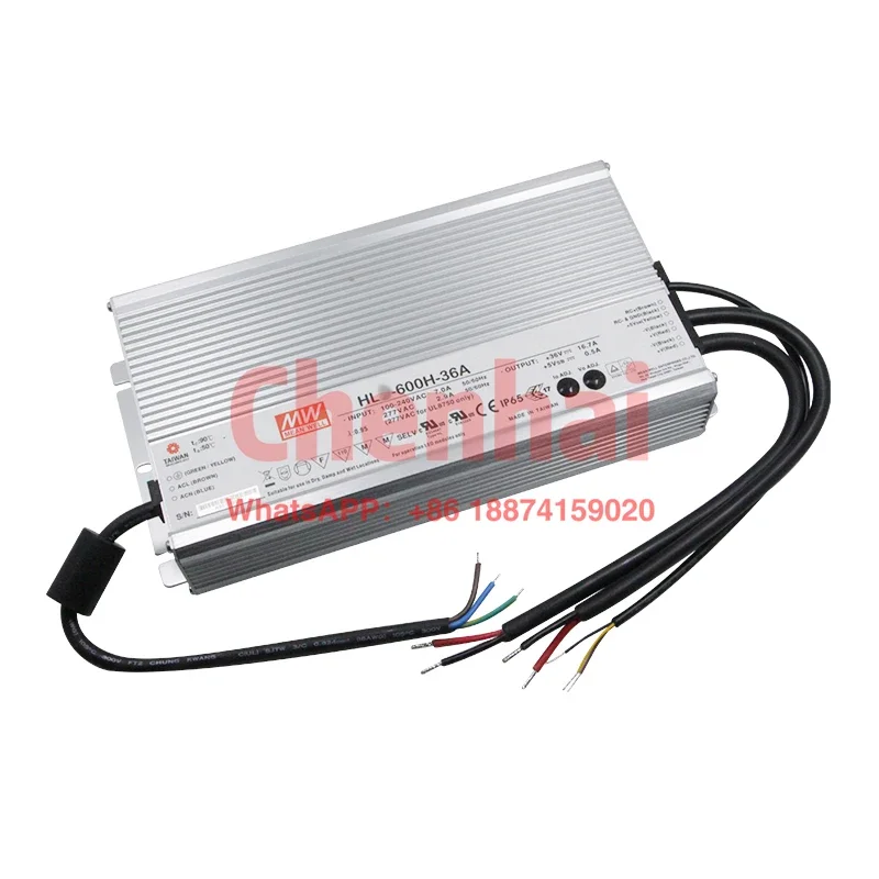 Conducteur de C. C LED de HL-600H-30A IP65 de Meanwell d'alimentation CC de 600W 30V 20A pour le réverbère