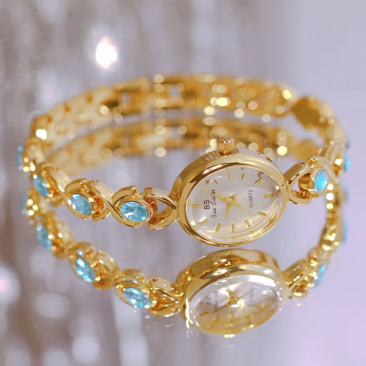 UTHAI 2024 New Women Watch Light Luxury Brand Breaks Ice Glacier Sapphire Bracelet Watches Female Fashion Wristwatches